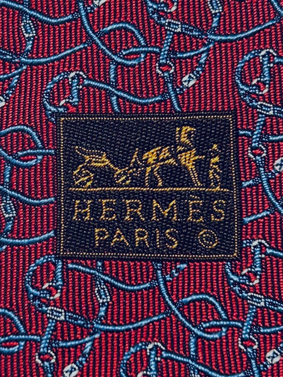 HERMES ネクタイ 659269 T バーガンディ 100% シルクネクタイ