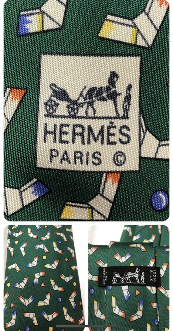 Hermes 5004 EA Dark Green Colorful Boomerang Patte