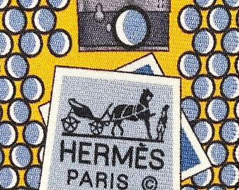Hermes 645771 HA Orange “Paparazzi” 100% silk tie new in box without tags