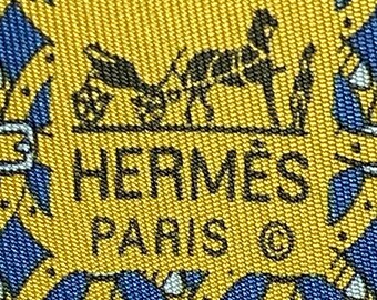 HERMES 7044 TA Blue 100% Silk tie New without tags