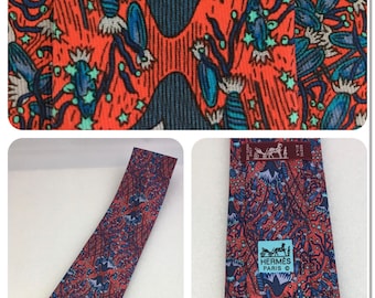 HERMES TIE 7048 TA 100% Silk 150th Hermes “Fireworks” pattern new in box no tags