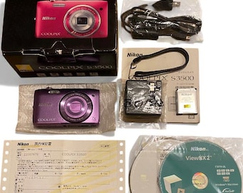 Nikon COOLPIX S3500 digital P & S 20.0MP 7x Optical purple store demo new