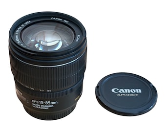 Objetivo Canon EF-S 15-85 mm F3.5-5.6 IS USM, como nuevo, de demostración en tienda y en perfecto estado de funcionamiento.