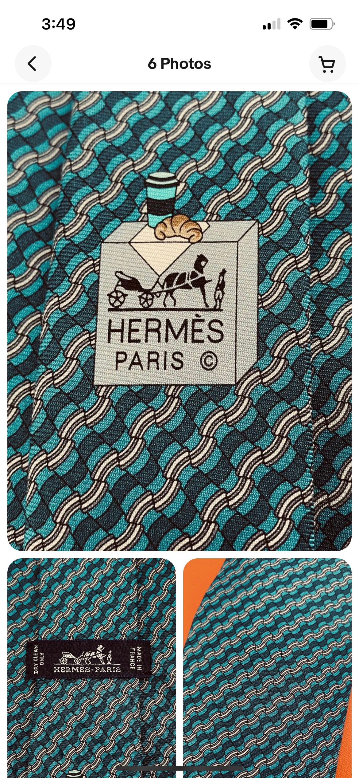 公式 ネクタイ HERMES 645930 シルク 100% ダークグリーン TA 小物