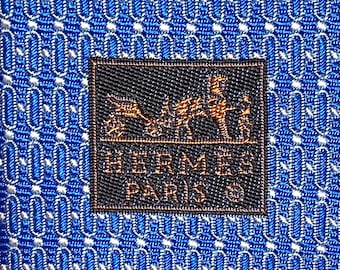 Corbata HERMES 659242 T Azul 100% Seda corbata nueva en caja sin etiquetas