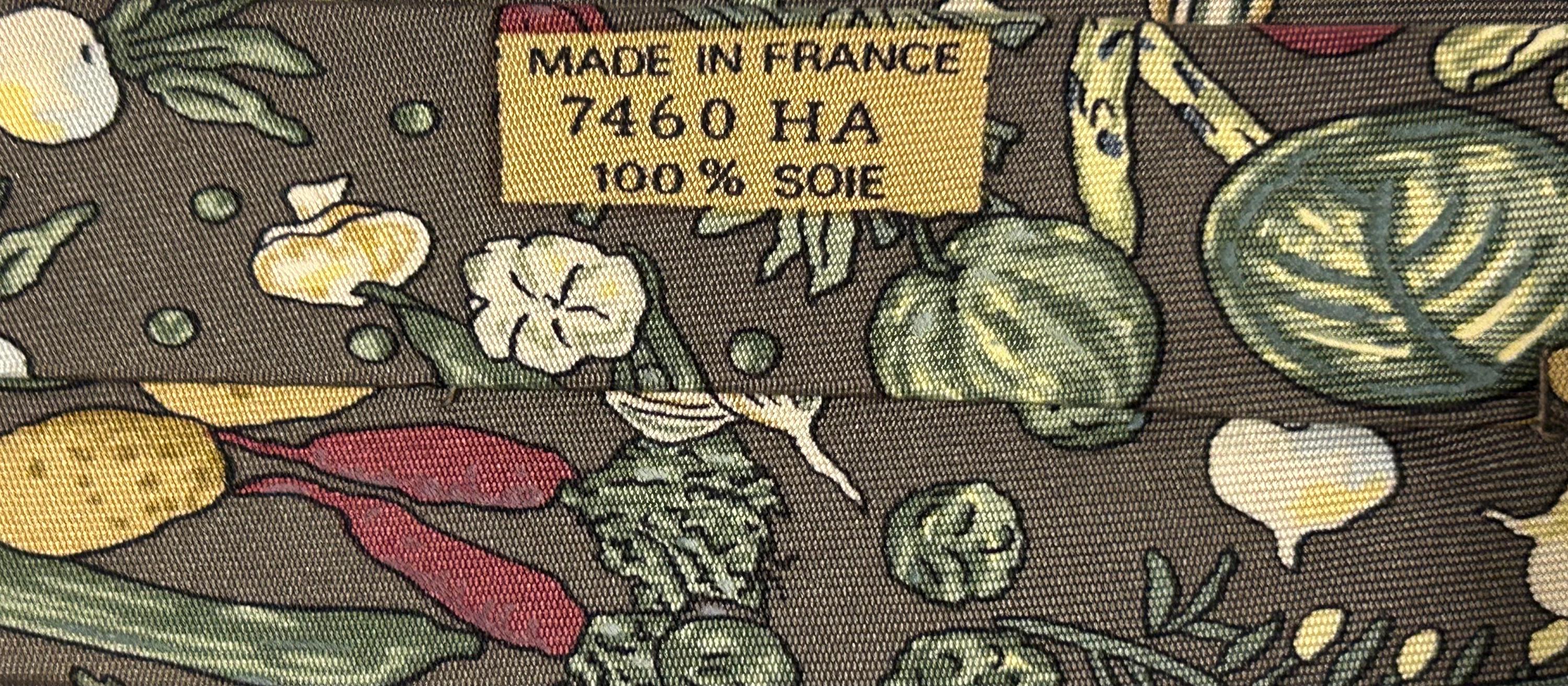 HERMES 7460 HA「野菜」100%シルクネクタイ 新品箱入り タグなし