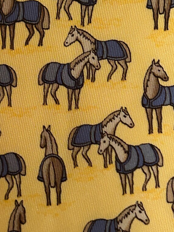 HERMES 7698 OA yellow horse Tie Brand New with Ta… - image 4
