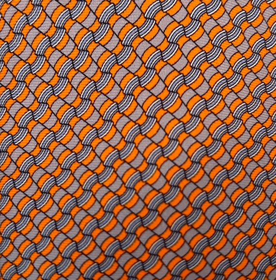 HERMES tie 645930 TA orange color 100% Silk Tie “… - image 5
