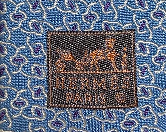 HERMES 655764T 100% Silk Blue tie New without tags