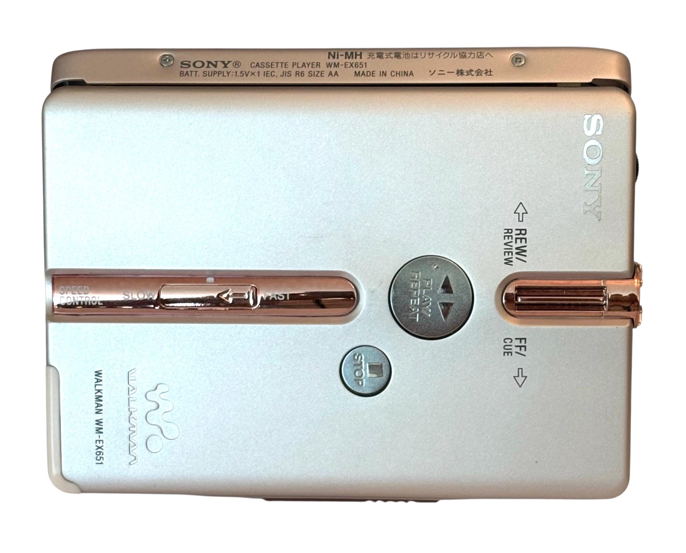 SONY カセットウォークマン WM-EX651 整備品 乾電池ケース付きピンク