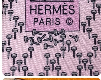 HERMES Krawatte 645931 TA pink "Nails and Hammers" 100% Seide Krawatte NIB mit Defekt