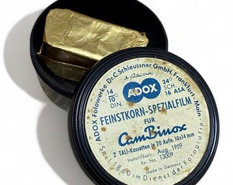 Cambinox subminiature camera, ongebruikte filmcassette
