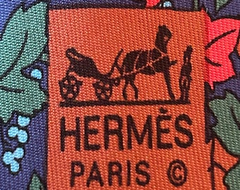 HERMES TIE 7406 PA Navy Blue Grapes  Tie Brand new without tags