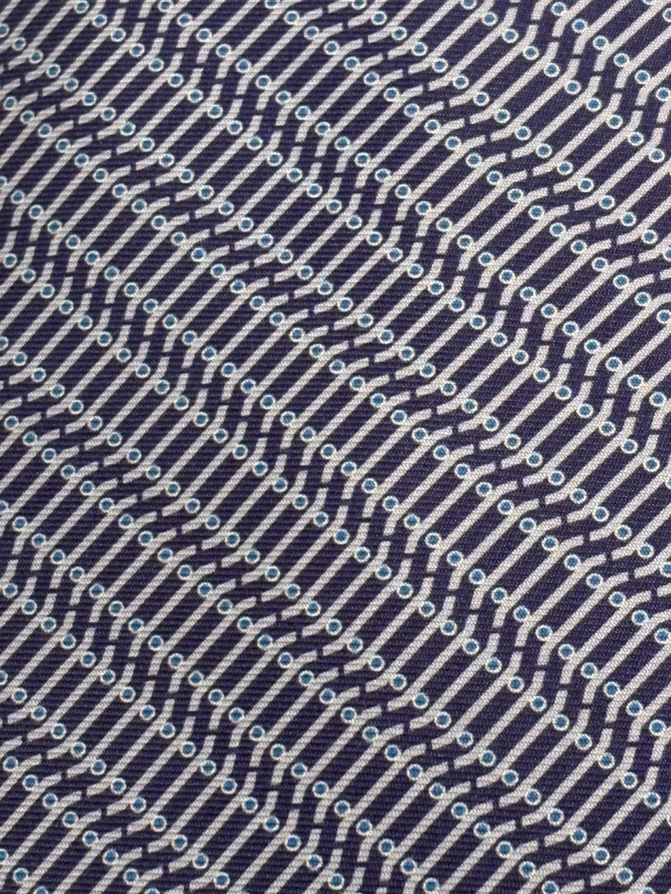 Hermès エルメス ネクタイ スケートボード柄 シルク100% ブルー Hermès