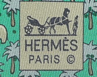HERMES 5048 SA Green 100% Silk tie New without tags