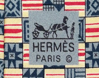 HERMES 7631 TA Navy Grey100% Silk tie new in box without tags
