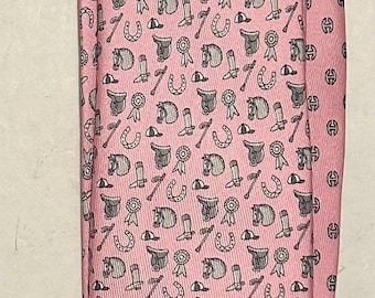 Hermes omkeerbaar roze H-paard 100% zijden stropdas nieuw in doos met kaartjes