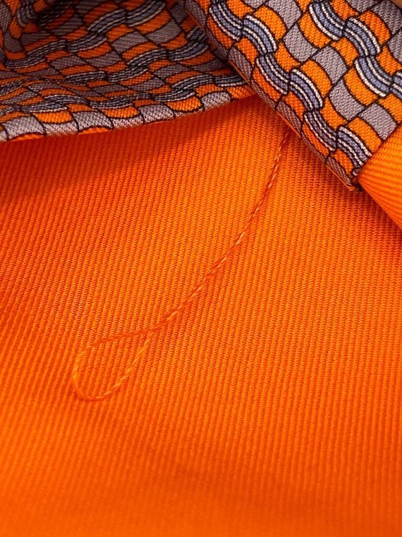HERMES tie 645930 TA orange color 100% Silk Tie “… - image 4