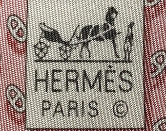 HERMES 6268 EA 100% zijden roze stropdas, nieuw met labels