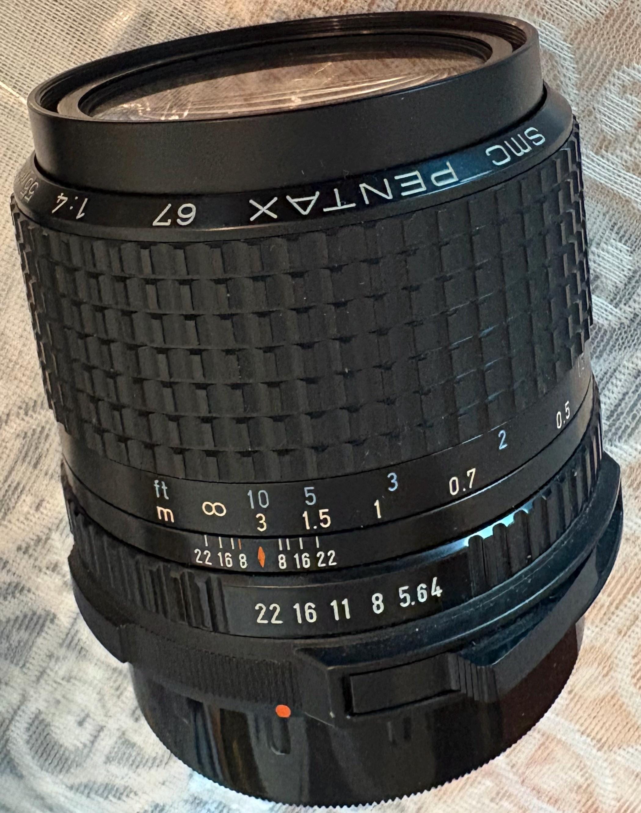 Late model SMC Pentax 67 55mm f/4 Lens for 6x7 67 II like new fully working