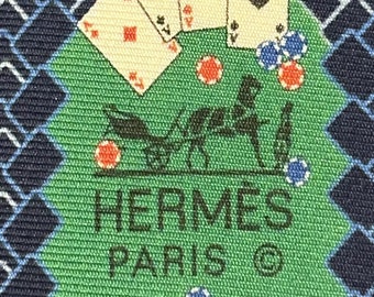 HERMES tie 645731 PA “Casino Royal” 100% Silk tie new in box without tag