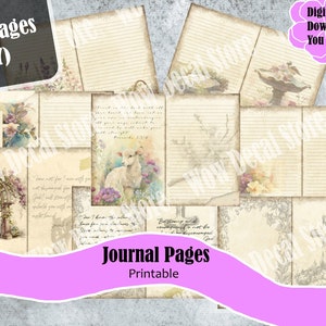 Journal Page, Book, Vintage, 5x7, Printable, Bible Verse, Faith Journal Kit, Prayer Junk Journal, Christian