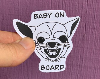 Angry Chihuahua Baby On Board Vinyl Matte Sticker