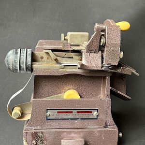 Label Machine Vintage Label Printer Stamp Date Antique Holland Mechanism Letters Typography Ink Press Matrix