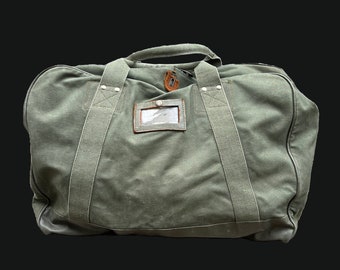 vintage Français sac à main aviation militaire des années 1970 Gym Transport toile canard coton lourd