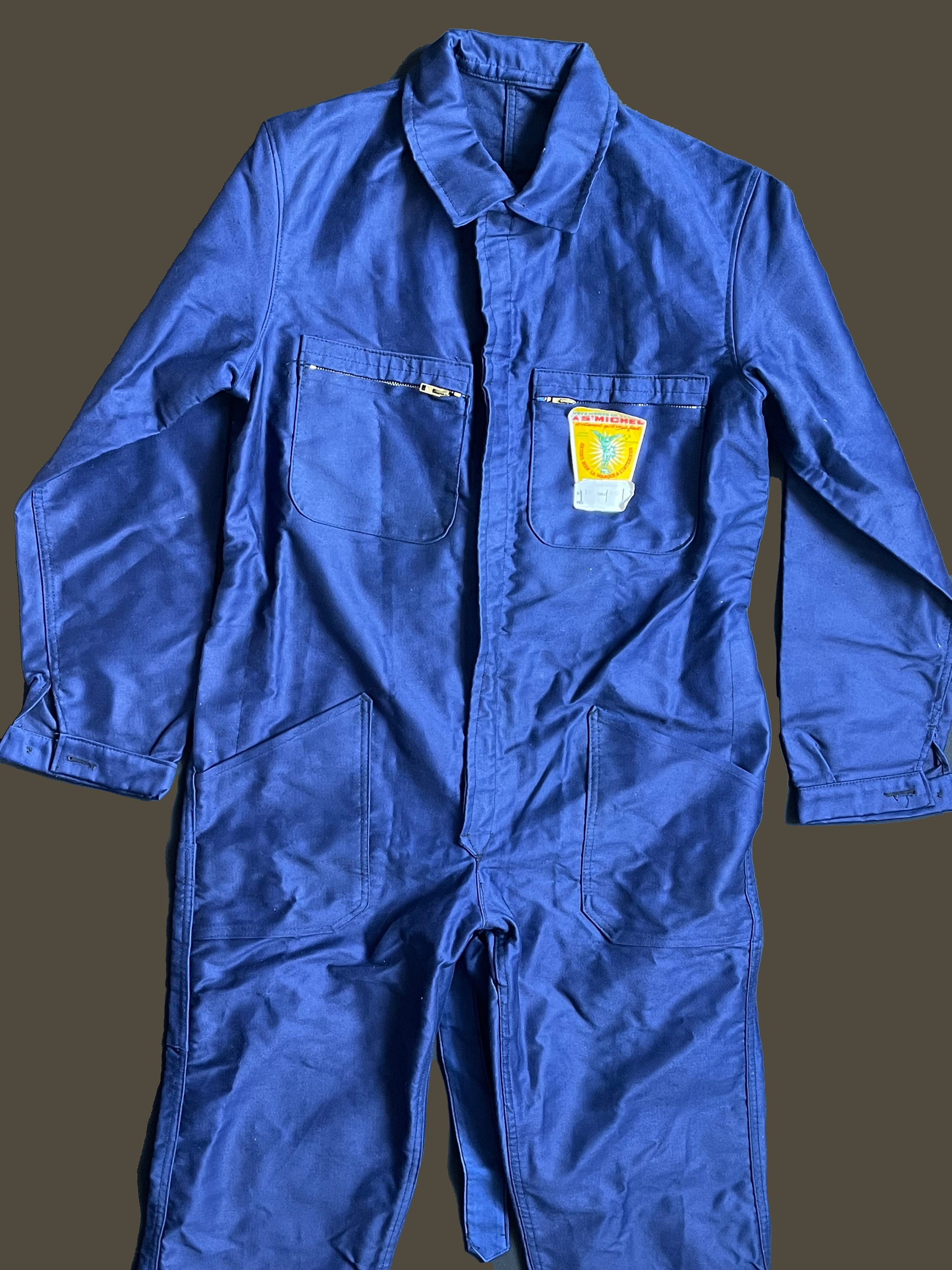 60s black moleskin cover coveralls