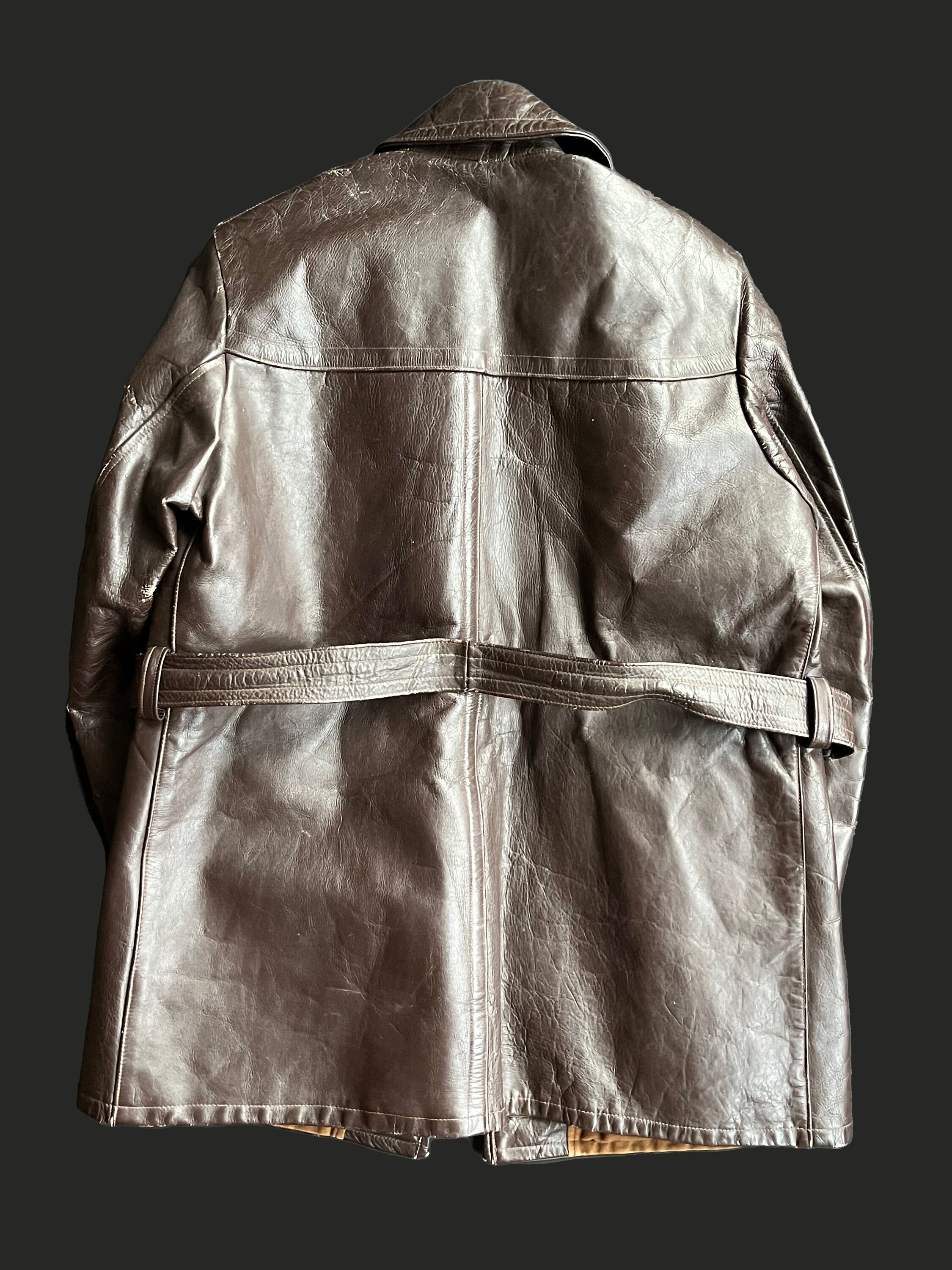Cyclist Vintage Leather Jacket Coat 1940s German 40s Ruhr Cyclist Vintage Leather Jacket Coat 1940s German 40s Ruhr