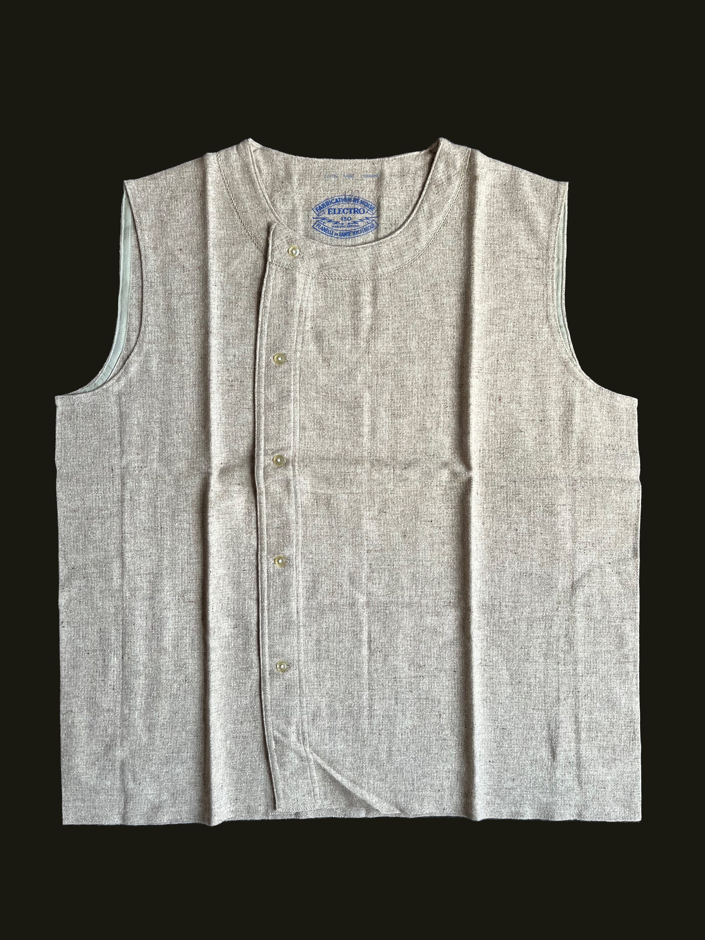 Vintage Vest French Wool-cotton Flannelette Flanelle De