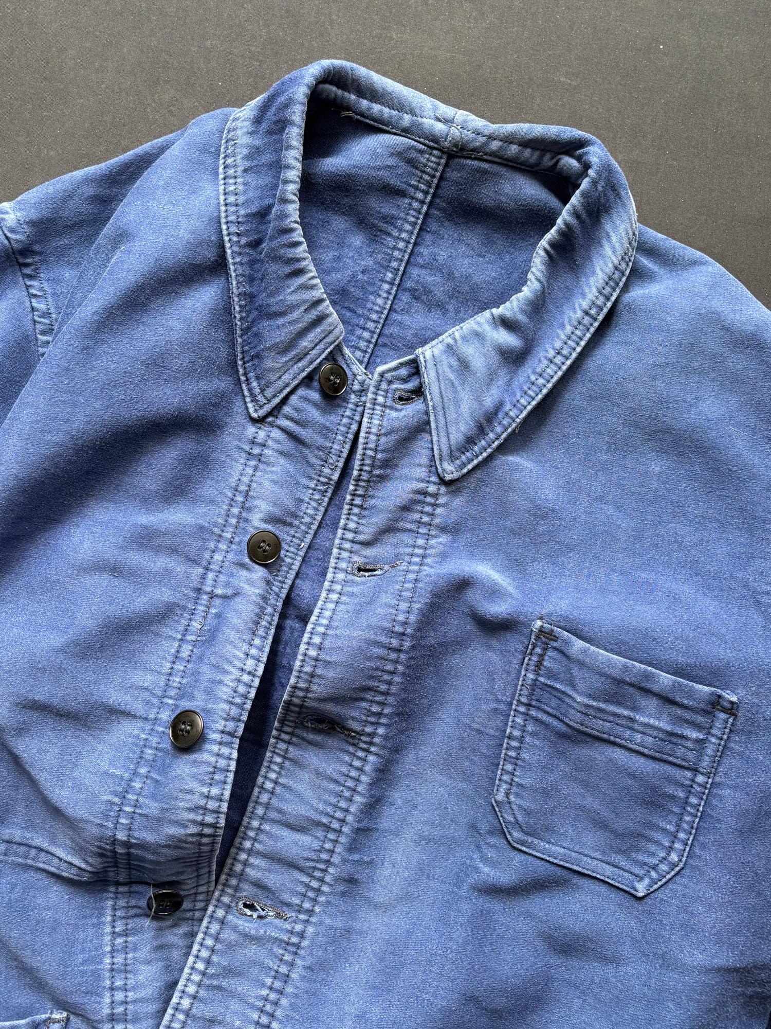 Vintage Moleskin Jacket L'ideal France 40s 50s Bleu De