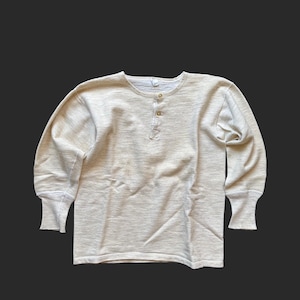 Henley Tricot Wool Cotton Sweatshirt Sweat Vintage Holland 1940s Knit Rare 40s Soft Crewneck Sweater Farmer Work