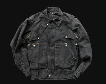 Vtg 80s Levi's 70507 0253 Black Acid Wash Denim Trucker Jacket