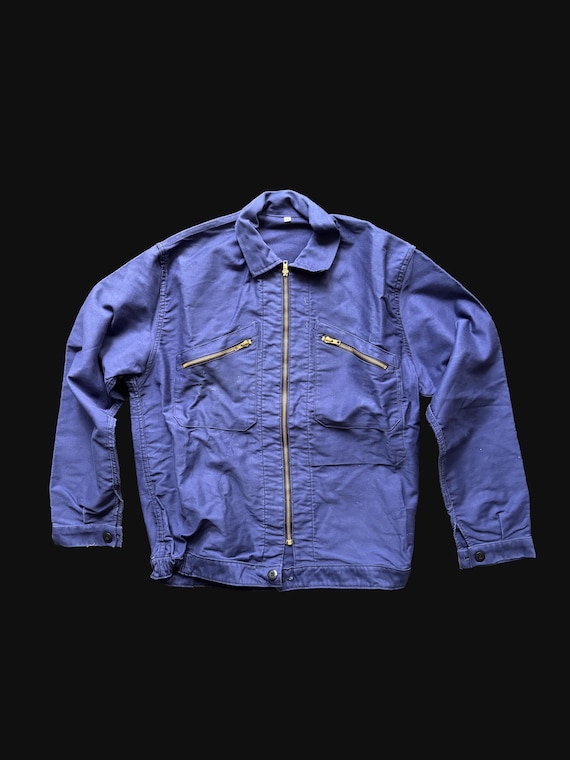 Vintage Lafont Moleskin Cyclist Jacket: 1950s Bleu de… - Gem
