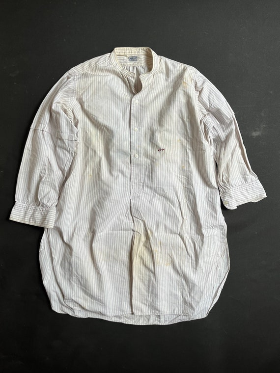Vintage Grandpa Shirt France 1930s 1940s Striped Stai… - Gem