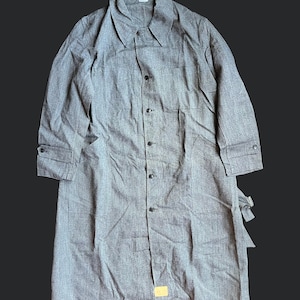 Atelier Coat Grey Chambray France 1940&#39;s Deadstock Work Coat Mechanic Teacher Worker Laboratory Industrial