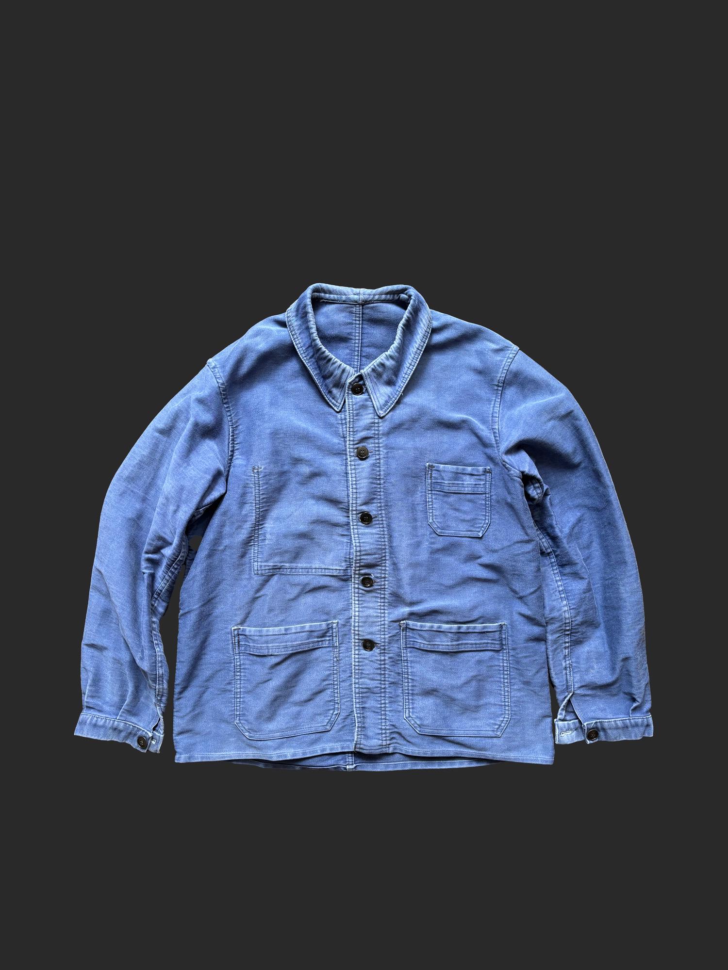 Vintage Moleskin Jacket L'ideal France 40s 50s Bleu De