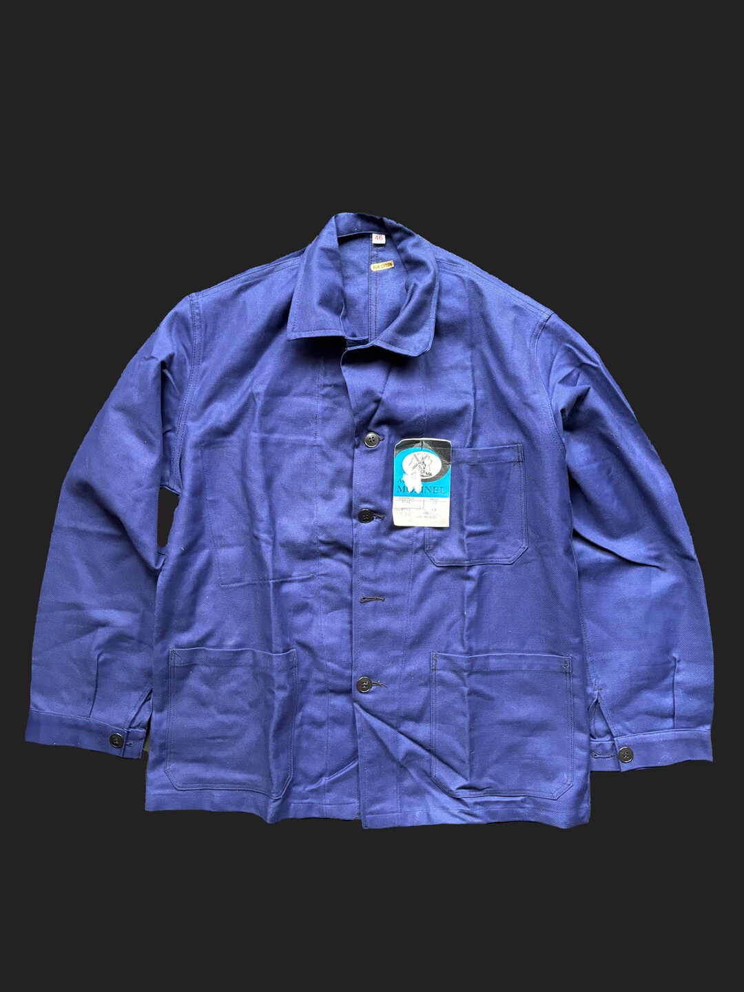 Vintage Au Molinel Work Jacket Bleu De Travail France 1960 s New Old Stock Chore Cotton Veste Etsy Canada