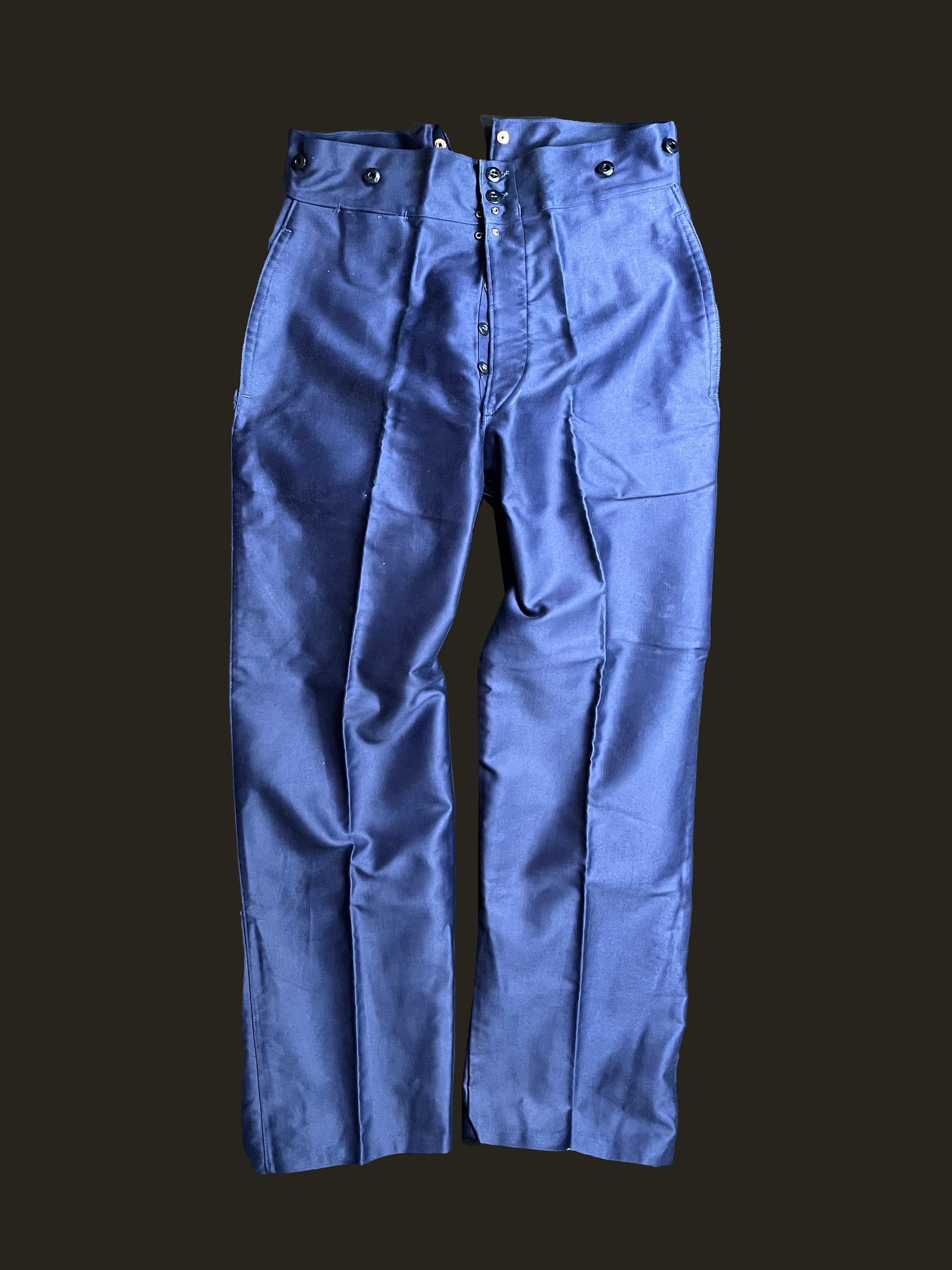 Moleskin Bleu De Travail Vintage Work Pants Cinch 1940s NOS Indigo 