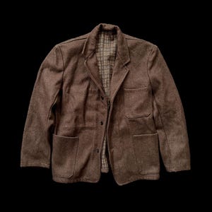 Vintage Pascal Wool Work Coat Worker Style France 1940s Le Meilleur d&#39;Amiens Jacket Sack Pockets