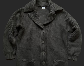 Gilet vintage veste en tricot de laine lourde France années 60