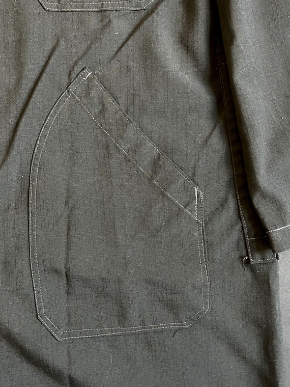 Trench Coat Vintage Belle Jardinière Paris – Tergal Noir – Taille XL – Années 80