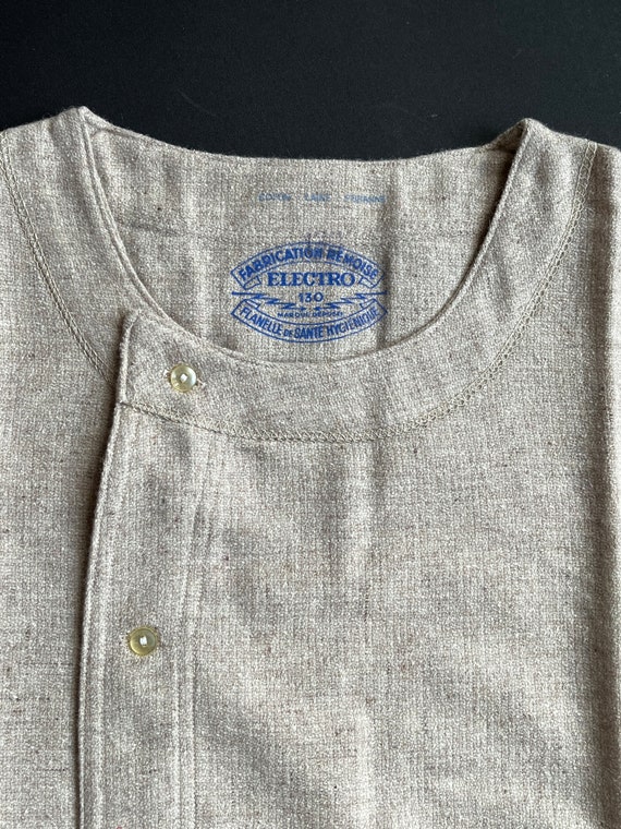 Vintage Vest French Wool-Cotton Flannelette Flane… - image 2