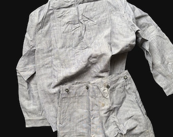 Vintage French Linen Sailor Suit: 1960s Marine Nationale NOS