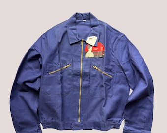 Cyclist Vintage Work Jacket Metis France 1950s 50s Workwear Bleu