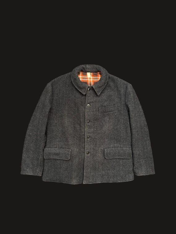 Vintage Laine Pascal Jankey Wool Work Coat Workwear Vetements Travail French 1940 40s France