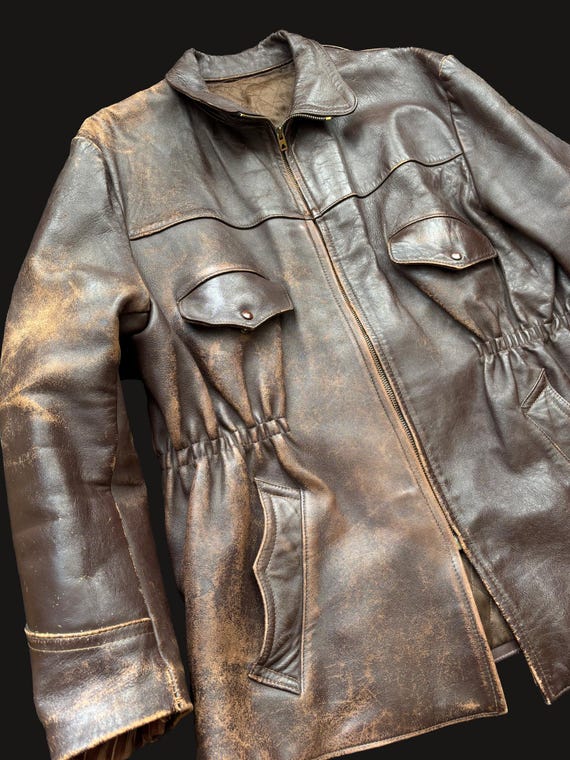 Buy Vintage Cyclist Blouson Jacket Eclair Zipper Leather