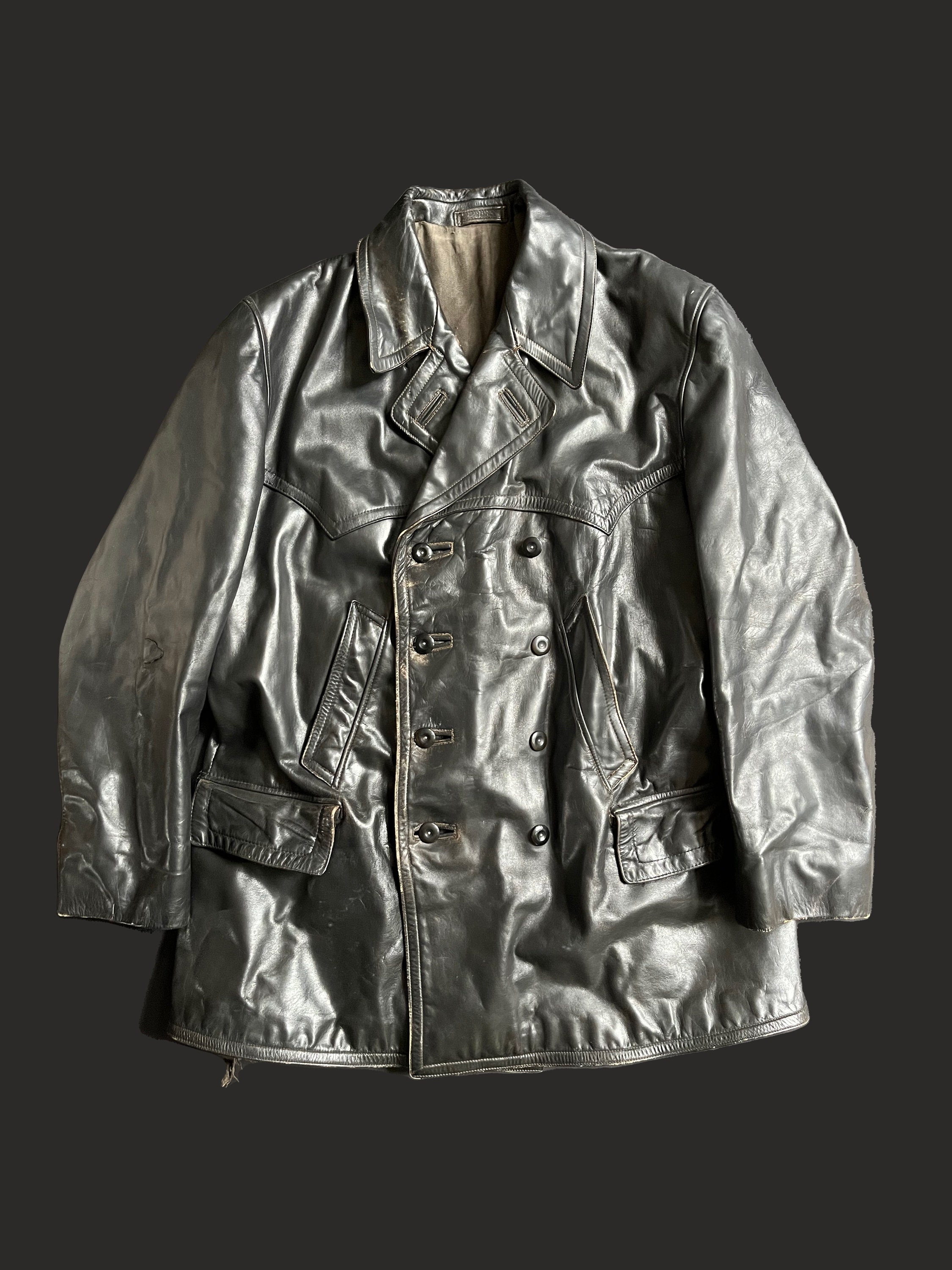 Distressed Leather Jacket U Boat